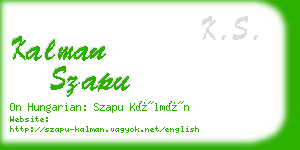 kalman szapu business card